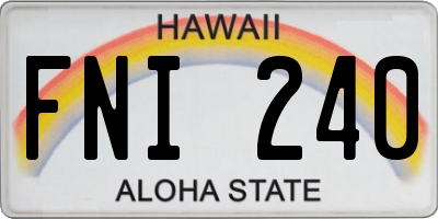 HI license plate FNI240