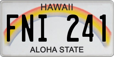 HI license plate FNI241