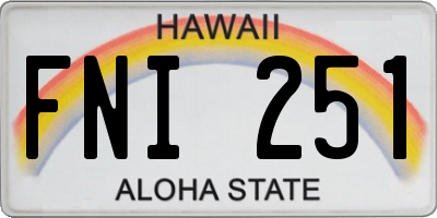 HI license plate FNI251