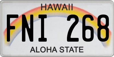 HI license plate FNI268