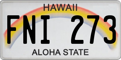 HI license plate FNI273