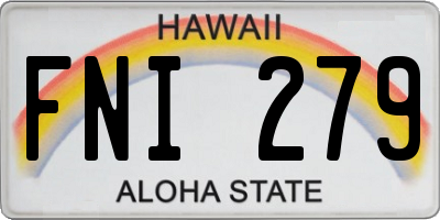 HI license plate FNI279