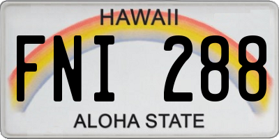 HI license plate FNI288