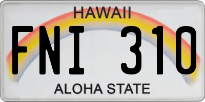 HI license plate FNI310