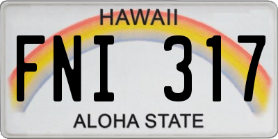 HI license plate FNI317