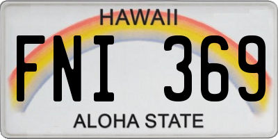 HI license plate FNI369