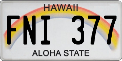 HI license plate FNI377