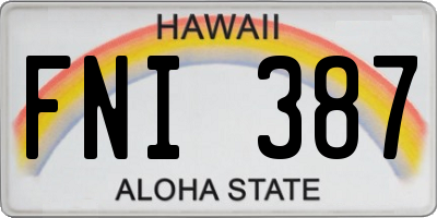 HI license plate FNI387