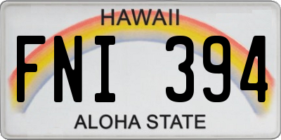 HI license plate FNI394