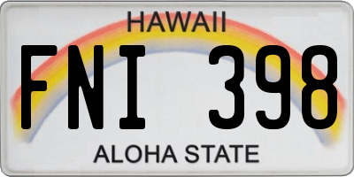 HI license plate FNI398