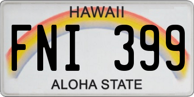 HI license plate FNI399