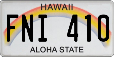 HI license plate FNI410