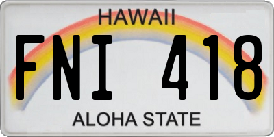 HI license plate FNI418