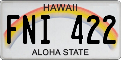HI license plate FNI422