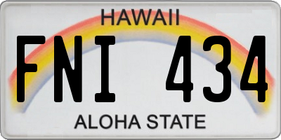 HI license plate FNI434