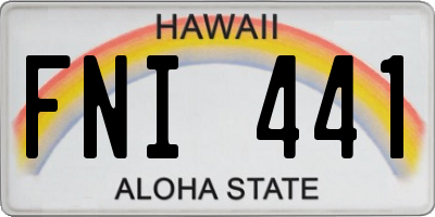 HI license plate FNI441