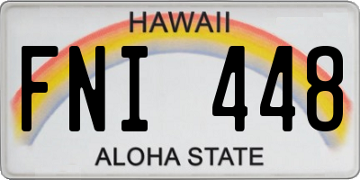 HI license plate FNI448