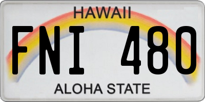 HI license plate FNI480