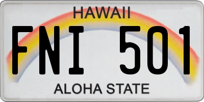HI license plate FNI501