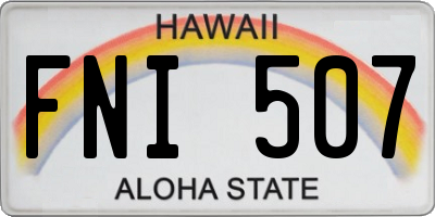 HI license plate FNI507