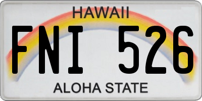 HI license plate FNI526
