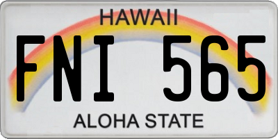 HI license plate FNI565