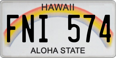 HI license plate FNI574