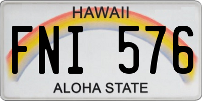 HI license plate FNI576