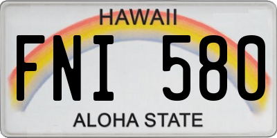 HI license plate FNI580