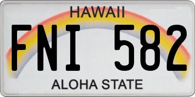 HI license plate FNI582