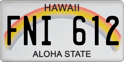 HI license plate FNI612