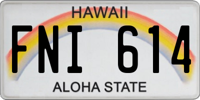 HI license plate FNI614
