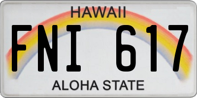 HI license plate FNI617
