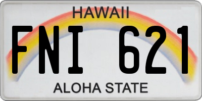 HI license plate FNI621