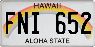 HI license plate FNI652