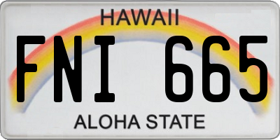 HI license plate FNI665