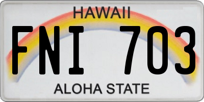HI license plate FNI703