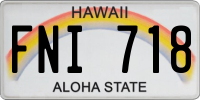 HI license plate FNI718