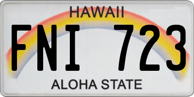 HI license plate FNI723
