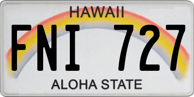 HI license plate FNI727