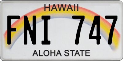 HI license plate FNI747