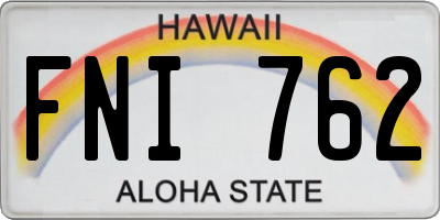 HI license plate FNI762