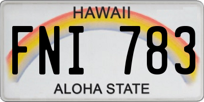 HI license plate FNI783