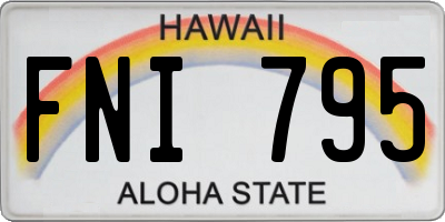 HI license plate FNI795