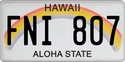 HI license plate FNI807