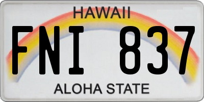 HI license plate FNI837