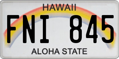 HI license plate FNI845