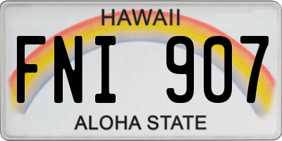 HI license plate FNI907