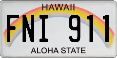 HI license plate FNI911