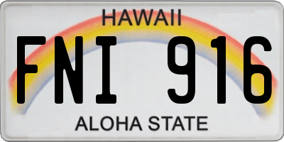 HI license plate FNI916